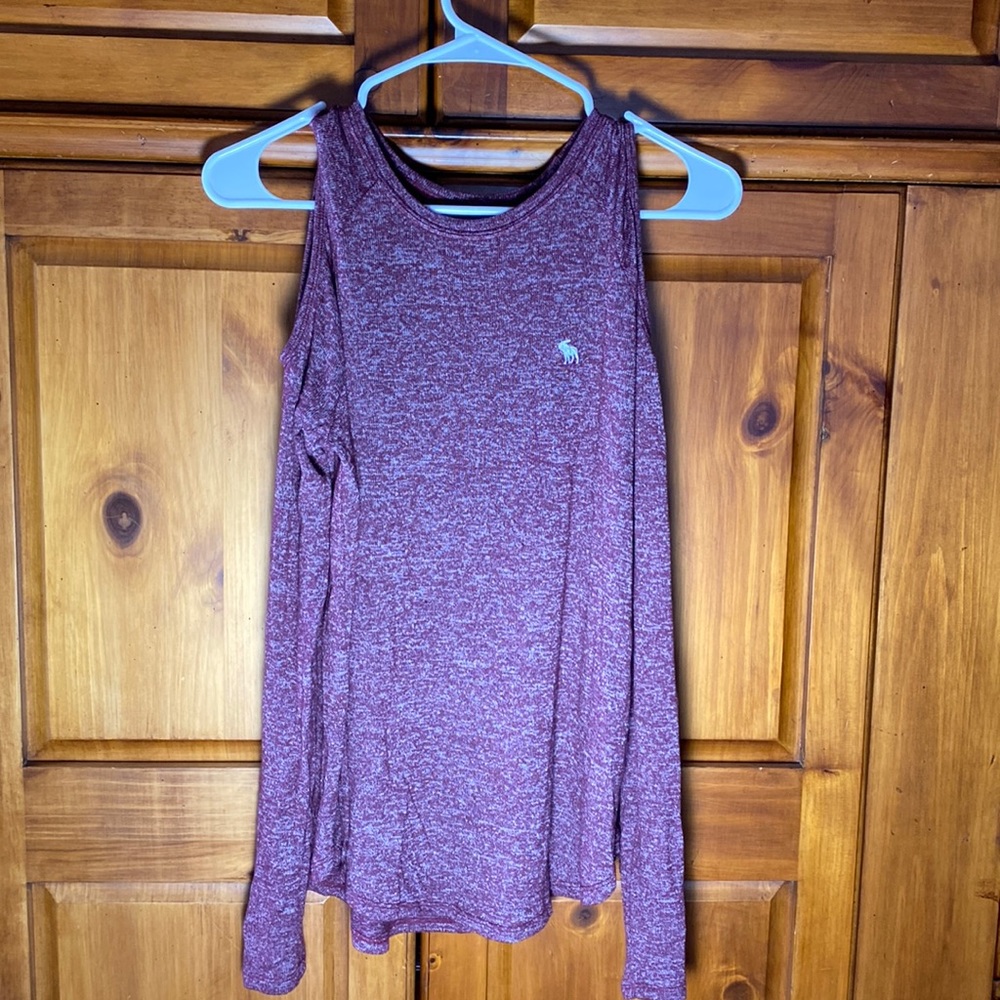 Abercrombie Kids Girls Maroon Long Sleeve Cold Shoulder Style